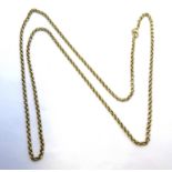 9ct gold cable chain link necklace stamped 375, approx 8.
