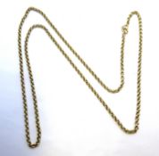 9ct gold cable chain link necklace stamped 375, approx 8.