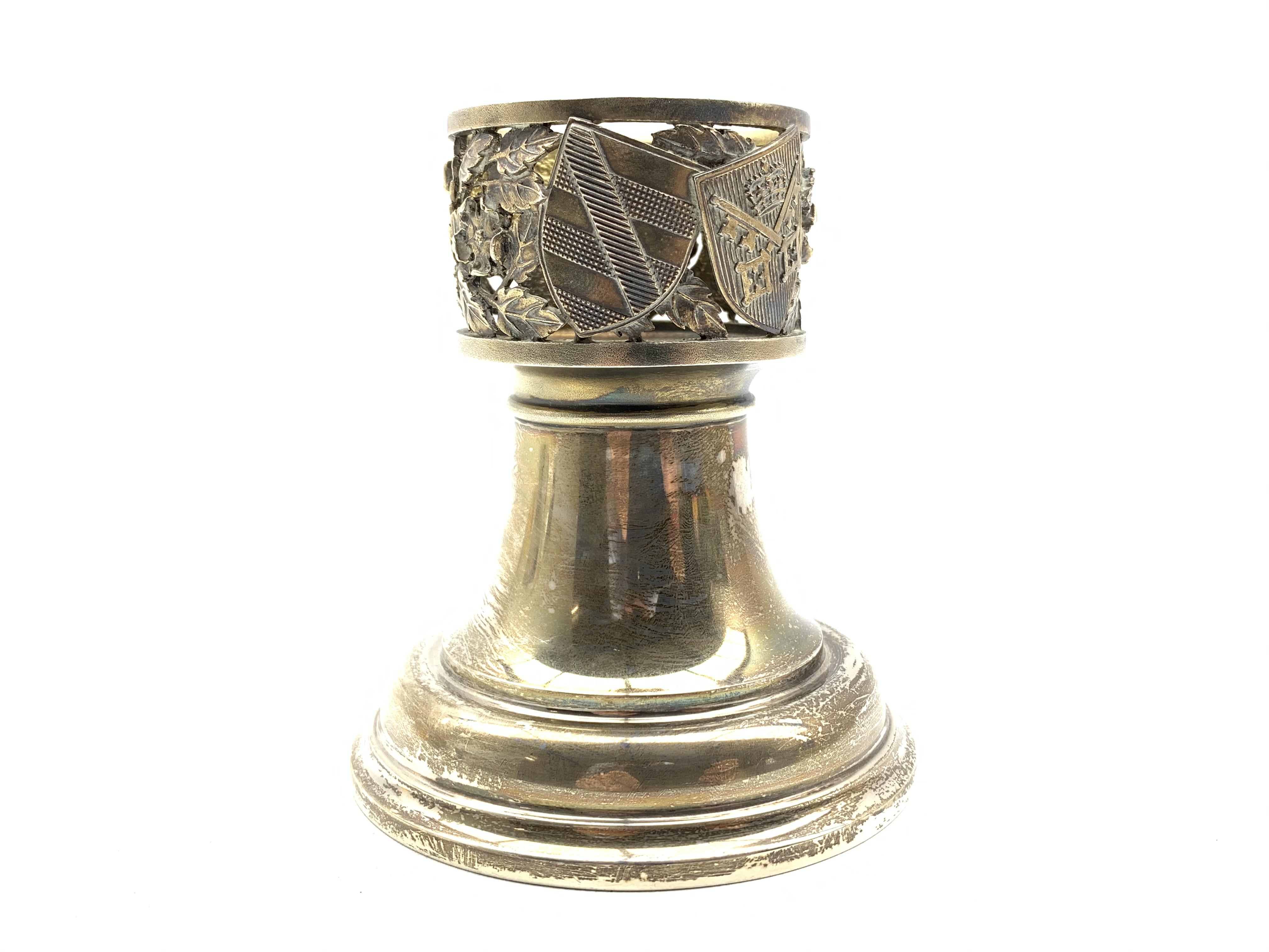 York Minster limited edition silver dwarf candlestick,