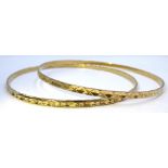 Two 9ct gold bangles hallmarked, approx 11.