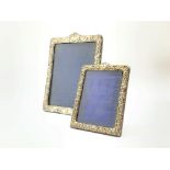 Edwardian embossed silver upright table photograph frame Birmingham 1904 20cm x 15cm and a smaller