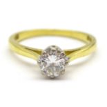 18ct gold single stone diamond ring hallmarked, diamond approx 0.