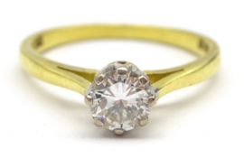 18ct gold single stone diamond ring hallmarked, diamond approx 0.