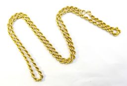 9ct gold rope twist necklace hallmarked, approx 7.