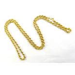 9ct gold rope twist necklace hallmarked, approx 7.