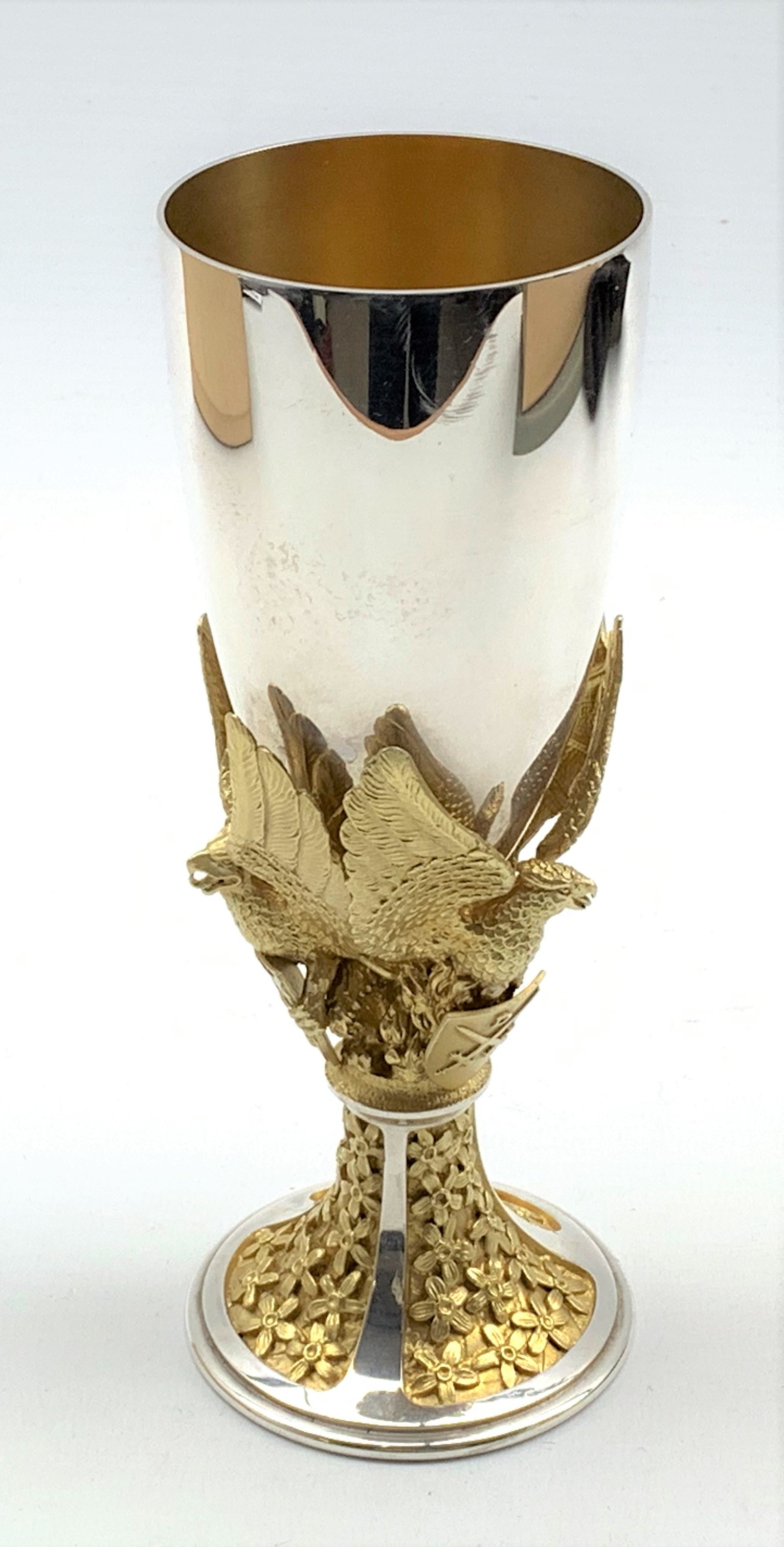 Elizabeth II silver and silver gilt limited edition goblet to commemorate the Royal Wedding in 1981