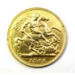 1902 gold half sovereign Condition Report & Further Details <a href='//www.