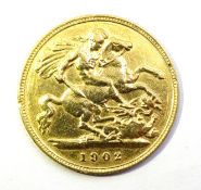 1902 gold half sovereign Condition Report & Further Details <a href='//www.