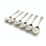 Set of six silver teaspoons the finials inscribed 'Cookham Rifle Club' Birmingham 1906 Maker