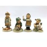 Four Hummel Goebel figures, 'Afternoon Nap', 'Garden Splendor', 'Postman' and 'Doctor', H12cm,