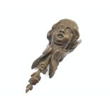 Carved oak figure of an angels head believed to be from York Minster and bought at a fundraising