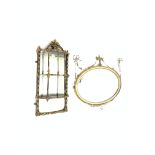 19th century gilt wood and gesso regency design oval wall mirror,