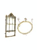 19th century gilt wood and gesso regency design oval wall mirror,