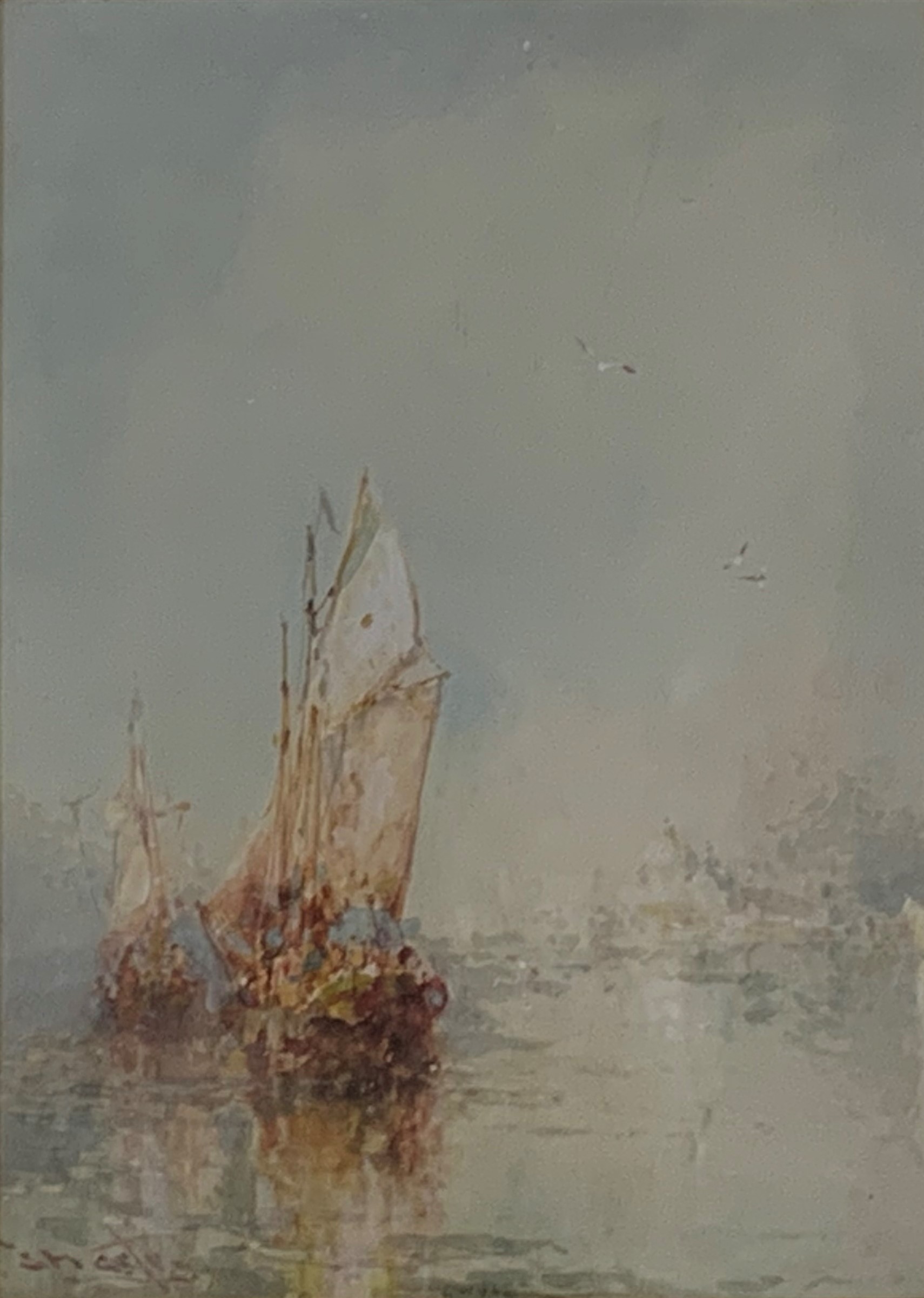 Stephen Frank Wasley (British 1854-1930) Venice with sailing boats watercolour, signed, 36cm x 26cm,