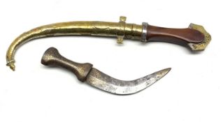 Late 18th/19th Century Indo Persian dagger with gilt damascened decoration L24cm and an Arabian