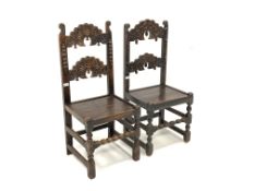 18th century and later Derbyshire carved oak country side chair,