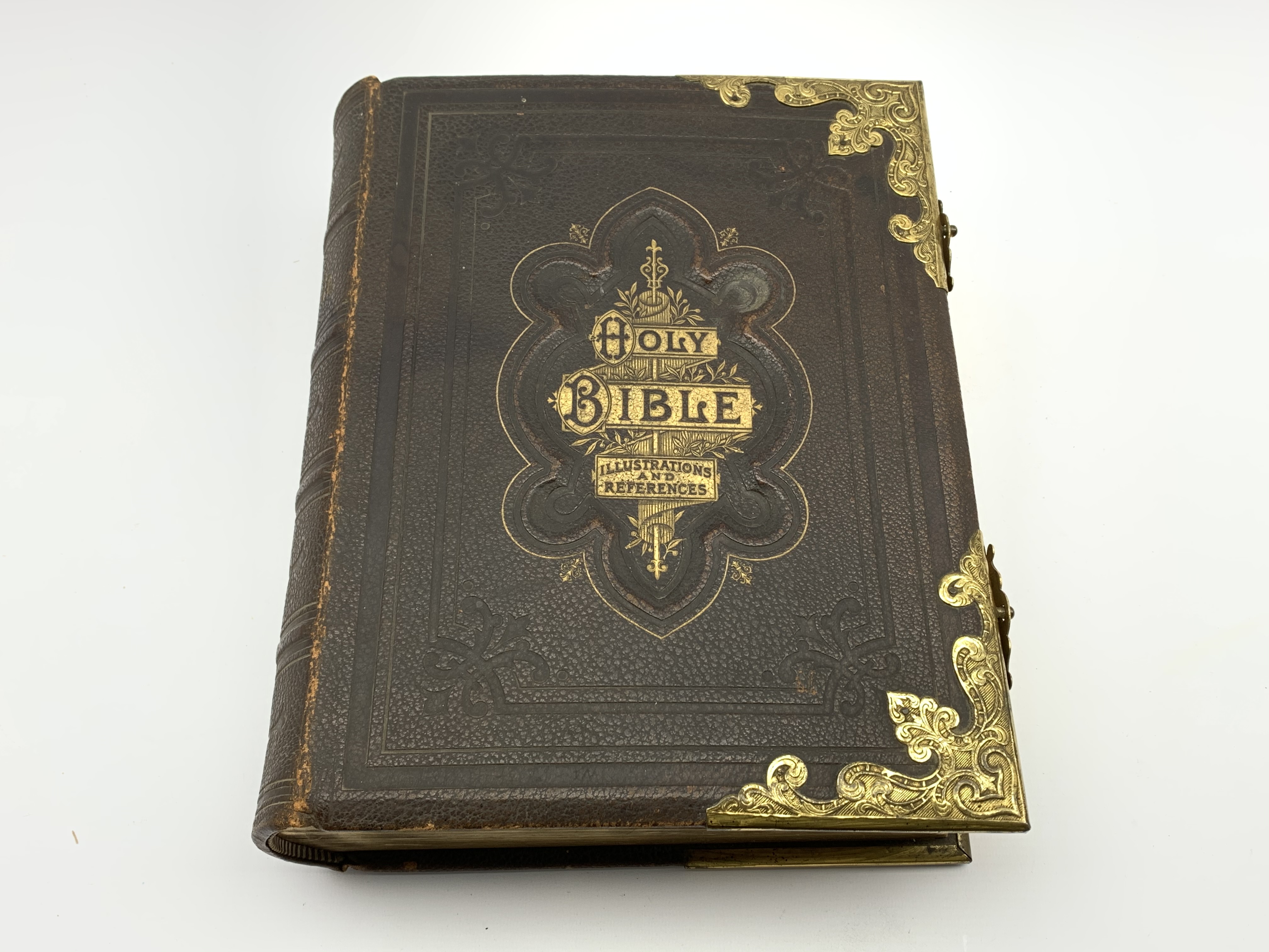 19th Century brass bound Family Bible,