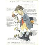 John William Wilkinson (Wilk 1906-1994), watercolour cartoon 'A Real Fell Foxhunter',