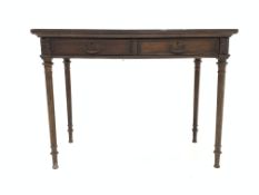 Late 19th century mahogany library side table,