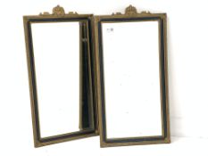 Pair early 20th century gilt framed upright wall mirrors,