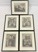 I Halfpenny set of five early 19th Century engravings of the York Bars Condition Report &