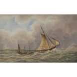 Richard Atkinson watercolour sketch of the yacht 'Eok' dated 1875,