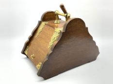 Edwardian oak and brass mounted coal box,