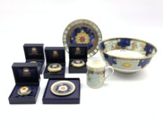 Collection of Royal Worcester Millennium items including 'Flight' bowl D26cm, music box,