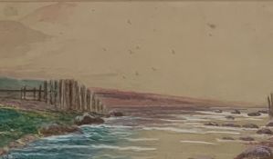 Abraham Hulk (1851-1922) coastal landscape watercolour,