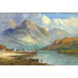 F E Jamieson (British 1895-1950) - Lake and Mountain landscapes, oils on canvas, a pair,