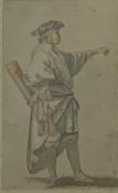 Style of Paul Sandby, watercolour of an overseer,