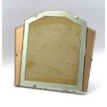 Art Deco wall hanging mirror frame with coloured glass panels 34cm x 36cm Condition