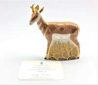 Royal Crown Derby limited edition paperweight modelled as a Pronghorn Antelope 530/950 boxed with