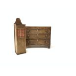 Small 19th century mahogany chest of three graduating drawers, turned pull handles,