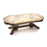 20th century solid oak coffee table with tile top,