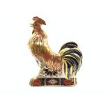 Royal Crown Derby paperweight modelled as an Imari Cockerel, signed by Louise Adams,