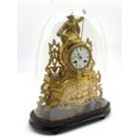 French figural gilt metal mantle clock, with eight day striking movement,