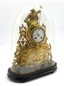 French figural gilt metal mantle clock, with eight day striking movement,