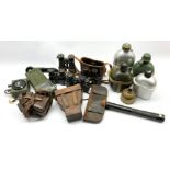 Militaria and similar items including 'Racal' field telephone, a cased pair of A.