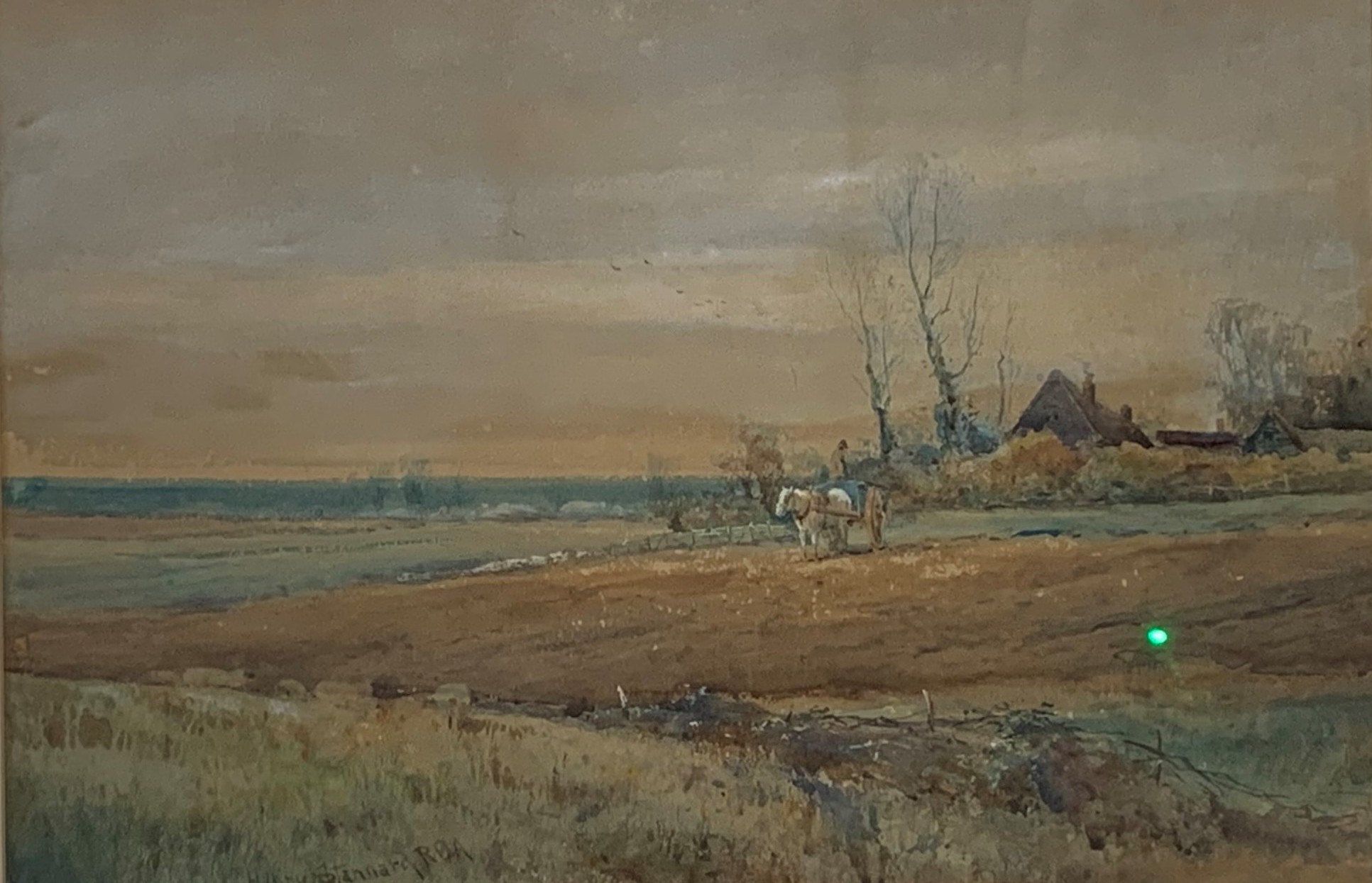 Henry Stannard (British 1870-1951) rural landscape with cottage horse and cart etc, watercolour,