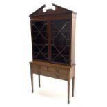 Early 20th century Georgian style mahogany bookcase on stand,