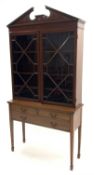 Early 20th century Georgian style mahogany bookcase on stand,