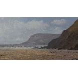 Gareth Thomas 'Caswell Bay towards Pwll Du, Gower' pastel, signed,