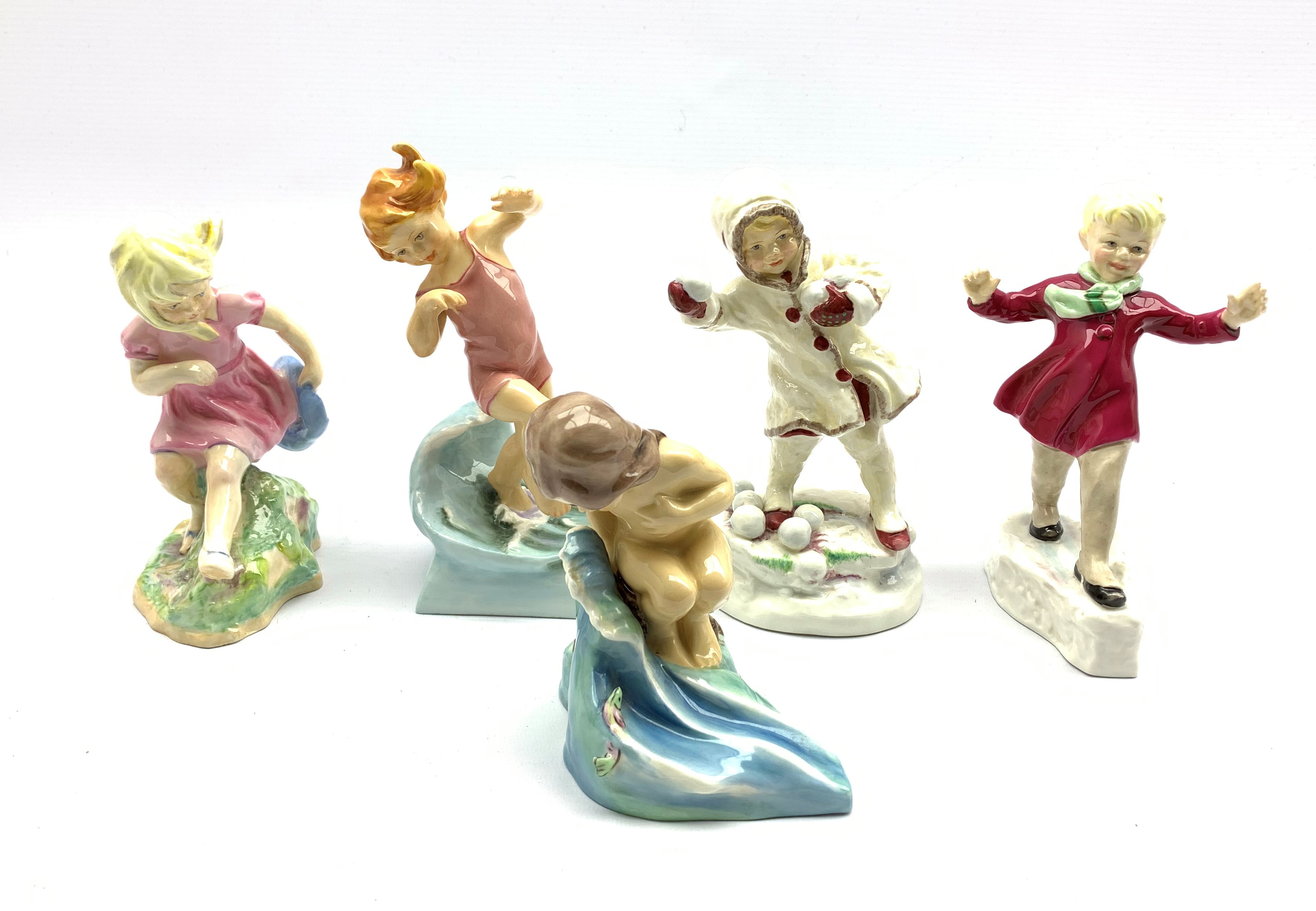 Five Royal Worcester figures, 'January', 'March', 'July', 'August' and 'December',