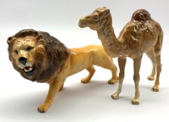 Beswick model of a camel No.1044 and another of a lion No.