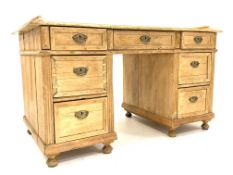 19th century pine twin pedestal desk,