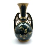 Large Austrian Turn Wien two handled baluster vase with a raised pattern of gilt floral sprays and