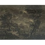 After Carracci black and white engraving 'Land Storm' and an 18th Century print John Wilkes