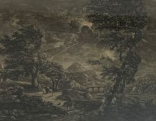 After Carracci black and white engraving 'Land Storm' and an 18th Century print John Wilkes
