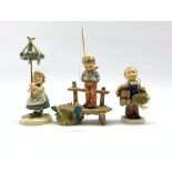 Three Hummel Goebel figures 'The Angler', 'Boots' and 'May Dance',